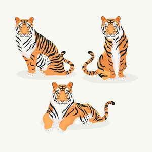 Hình ảnh chú hổ vằn file vector mẫu CR1504