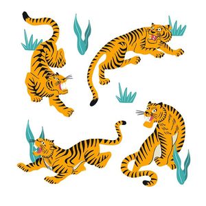 Hình ảnh chú hổ vằn file vector mẫu CR1507