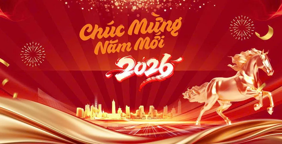 Banner Tết 2026 Chúc Mừng Năm Mới - Thiết Kế Đồ Họa Vector CDR