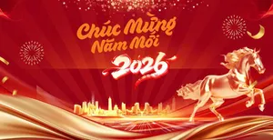 Banner Tết 2026 Chúc Mừng Năm Mới - Thiết Kế Đồ Họa Vector CDR