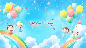 Banner trẻ em vui chơi bóng bay cùng nhau file JPG mẫu CR1602