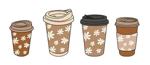 Hình minh họa cốc cafe file vector mẫu KS857