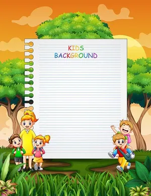 Background bé học tập edu file vector mẫu KS127