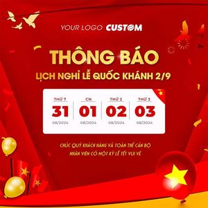 Banner thông báo nghỉ lễ quốc khánh 2-9 file PSD mẫu CR1375