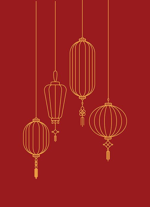 Hình ảnh đèn lồng trang trí dịp tết file vector mẫu CR493