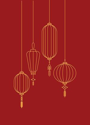 Hình ảnh đèn lồng trang trí dịp tết file vector mẫu CR493