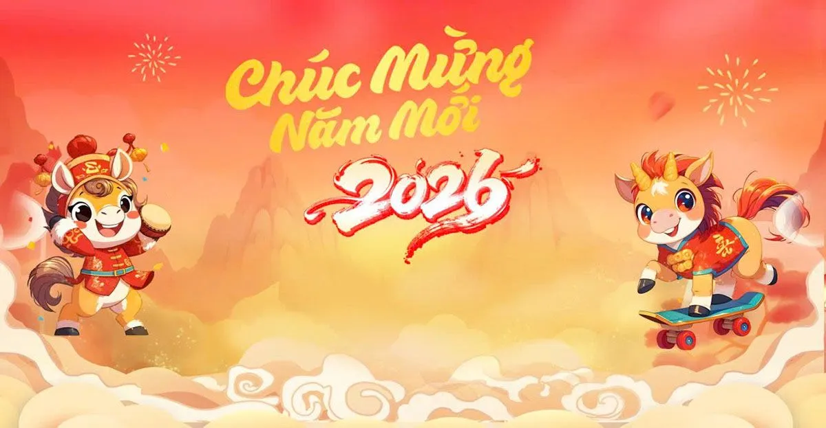 Banner Chúc Mừng Năm Mới 2026 Ất Tỵ - Linh Vật Ngộ Nghĩnh