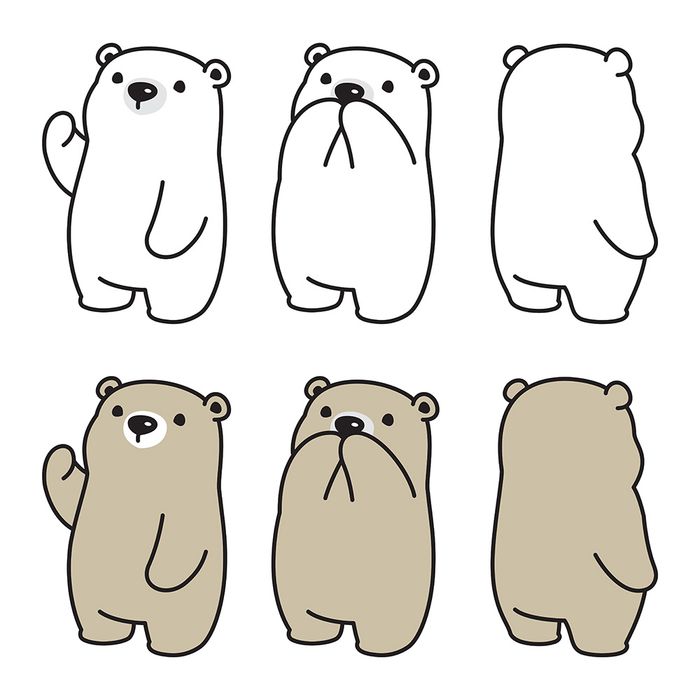 Bộ sưu tập hình ảnh chú gấu cute file vector mẫu CR55