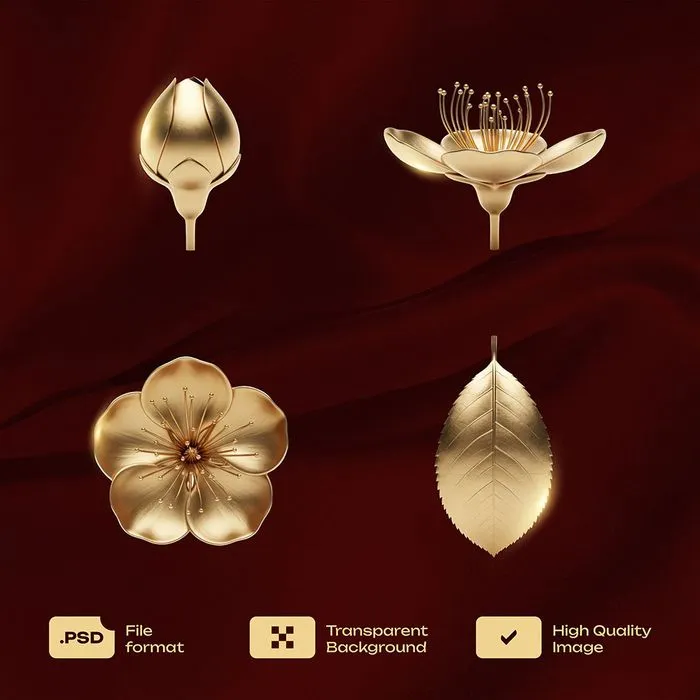 Hoa Mai Vàng Tết Nguyên Đán 3D PSD - Thiết Kế Sang Trọng