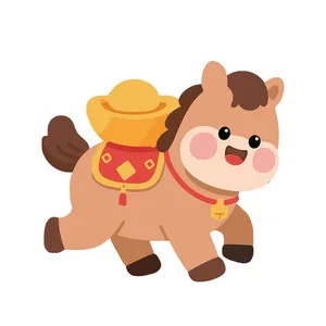 Linh Vật Ngựa Tết Bính Ngọ 2026 Dễ Thương - Minh Họa Vector