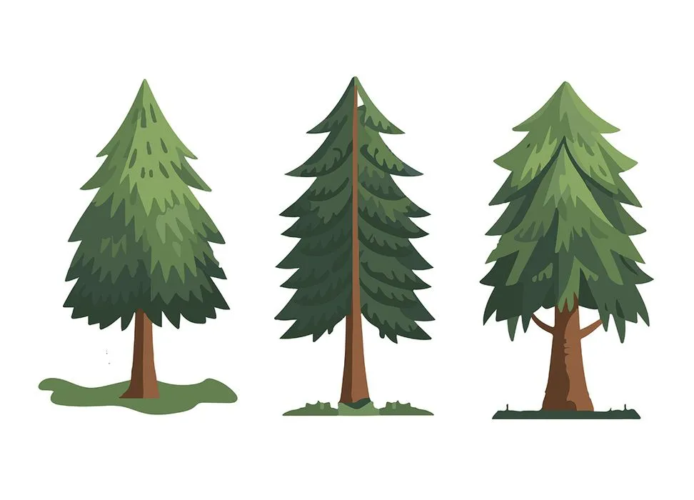 Hình ảnh cây thông file vector mẫu KS746