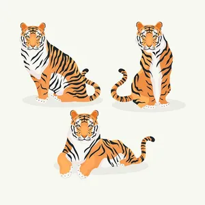 Bộ sưu tập hành động của chú hổ flie vector mẫu KS28