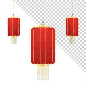 Hình ảnh đèn lồng màu đỏ trang trí dịp tết file PNG mẫu CR530