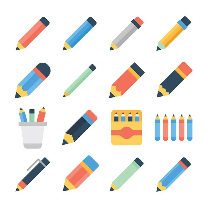 Bộ sưu tập bút chì file vector mẫu HH70