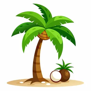 Hình ảnh cây dừa file vector mẫu KS653