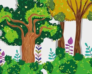 Hình ảnh rừng cây xanh file vector mẫu KK59