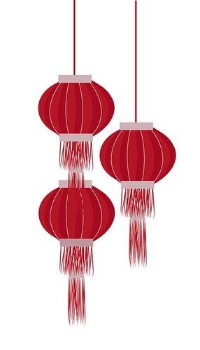 Hình ảnh đèn lồng màu đỏ trang trí lễ hội tết file vector mẫu CR336