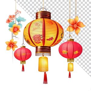 Hình ảnh đèn lồng họa tiết trung quốc file PNG mẫu CR537