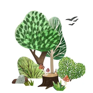 Bố sưu tập cây xanh file vector mẫu KK48