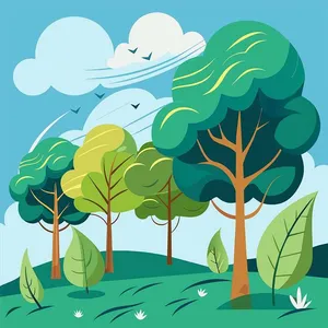 Hình ảnh rừng cây xanh file vector mẫu KK7