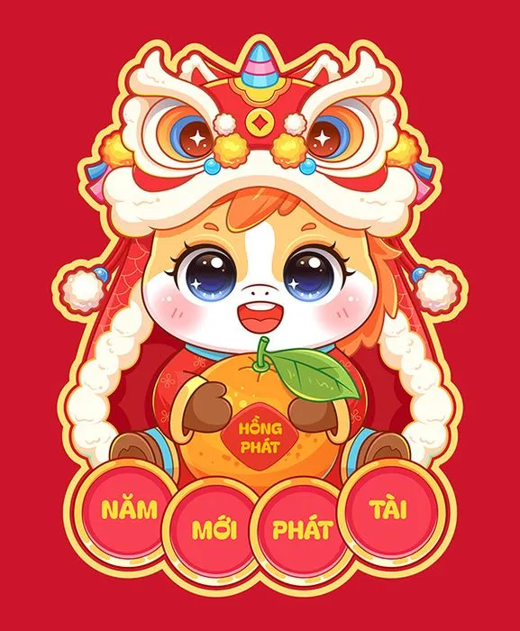 Linh Vật Ngựa Tết Nguyên Đán Dễ Thương - File Vector EPS Cao Cấp