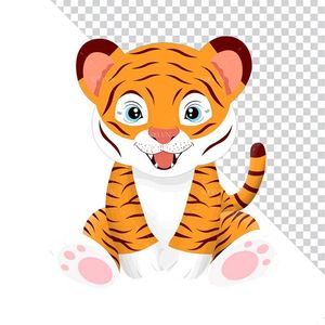 Hình ảnh chú hổ cute file PNG mẫu CR1102
