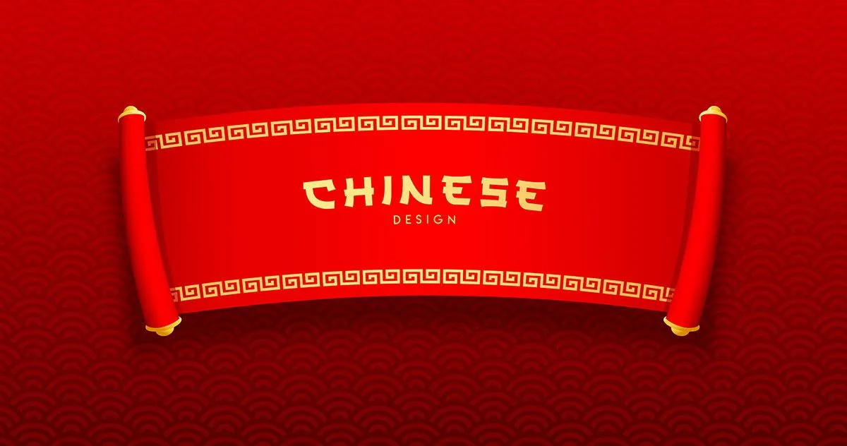 Cuộn Giấy Đỏ Phong Cách Tết Cổ Truyền – Thiết Kế Đồ Họa EPS