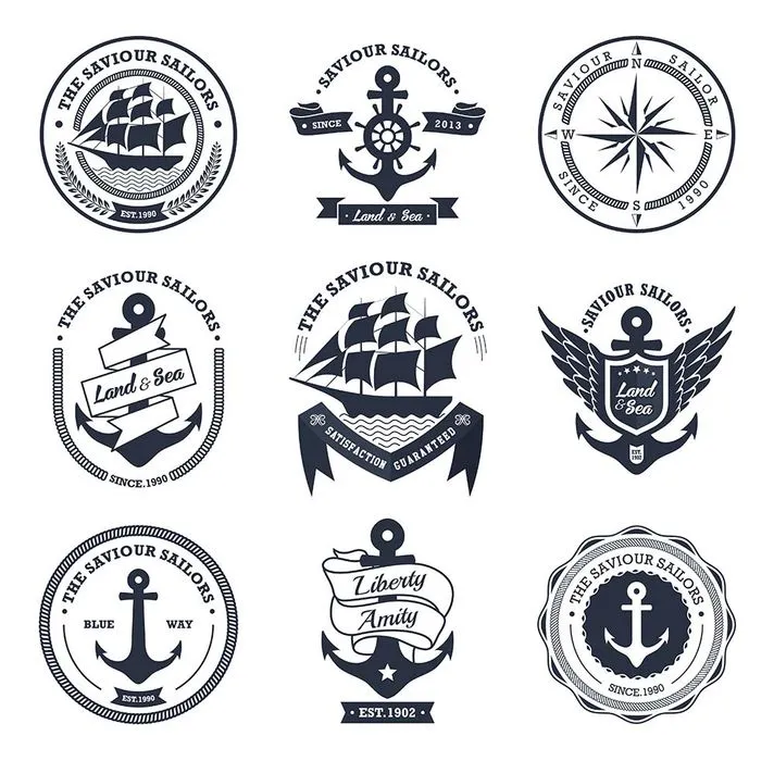 Bộ sưu tập con thuyền buồm file vector mẫu HH143