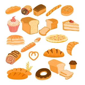 Bộ Sưu Tập Bánh Mì & Đồ Nướng Hoạt Hình EPS