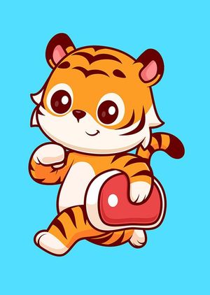 Hình ảnh chú hổ đi bộ file vector mẫu CR1524