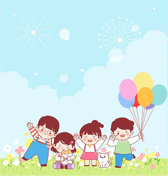 Background trẻ em vui chơi file vector mẫu CR1169