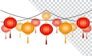 Hình ảnh dây đèn lồng trang trí ngày lễ file PNG mẫu CR546