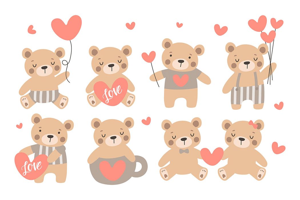 Hình ảnh con gấu file vector mẫu CR128