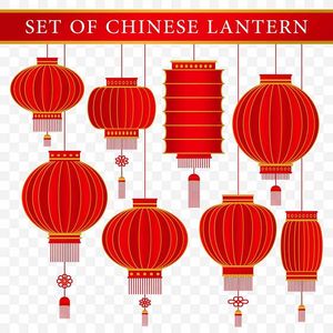 Hình ảnh đèn lồng màu đỏ trang trí lễ hội tết file vector mẫu CR315
