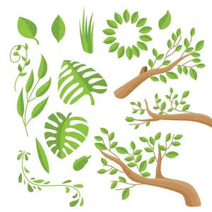 Cành Lá Xanh Tươi - Bộ Hình Minh Họa Vector EPS Đa Dạng