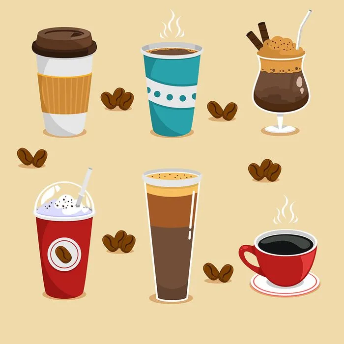 Hình ảnh cốc cafe file vector mẫu KS785