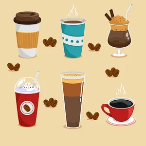 Hình ảnh cốc cafe file vector mẫu KS785