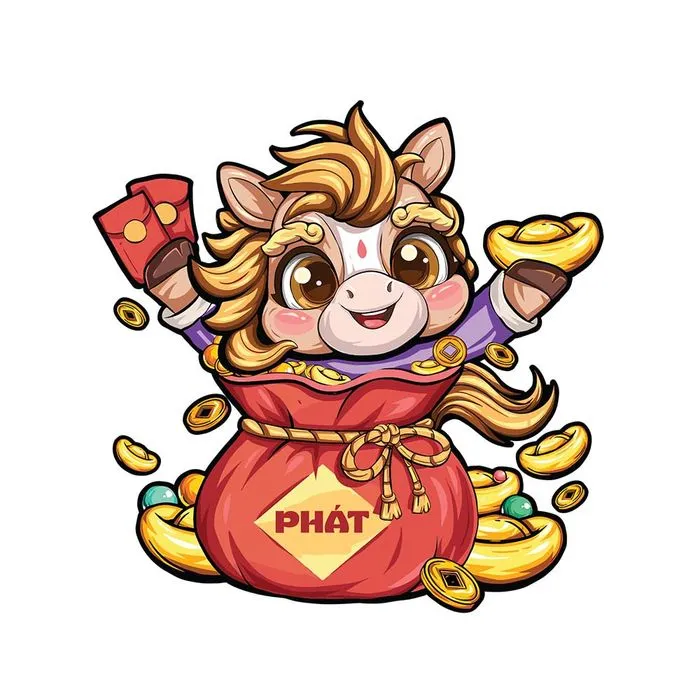 Linh Vật Ngựa Tết Bính Ngọ 2026 Minh Họa Vector EPS Độc Đáo