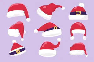Bộ sưu tập mũ ông già noel file vector mẫu CR1770