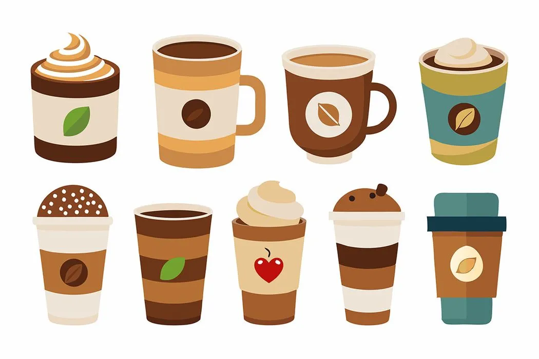 Hình ảnh cốc cafe file vector mẫu KS820
