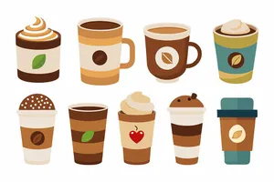 Hình ảnh cốc cafe file vector mẫu KS820