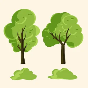 Bộ sưu tập cây xanh file vector mẫu KK18