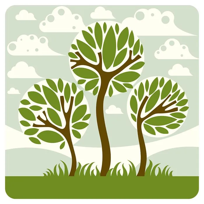 Hình ảnh cây xanh file vector mẫu KK77