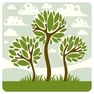 Hình ảnh cây xanh file vector mẫu KK77