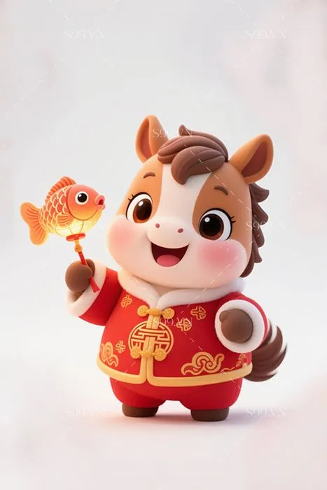 Ngựa Chúc Mừng Năm Mới - Hình Minh Họa Tết Nguyên Đán Dễ Thương