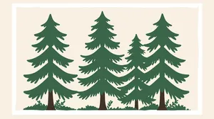 Hình ảnh cây thông file vector mẫu KS753