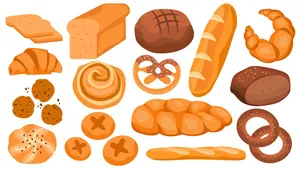 Bộ sưu tập minh họa bánh mì và bánh ngọt tươi ngon đa dạng