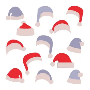 Bộ sưu tập chiếc mũ ông già noel file vector mẫu CR1821