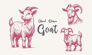 Hình ảnh chú dê file vector mẫu KS499