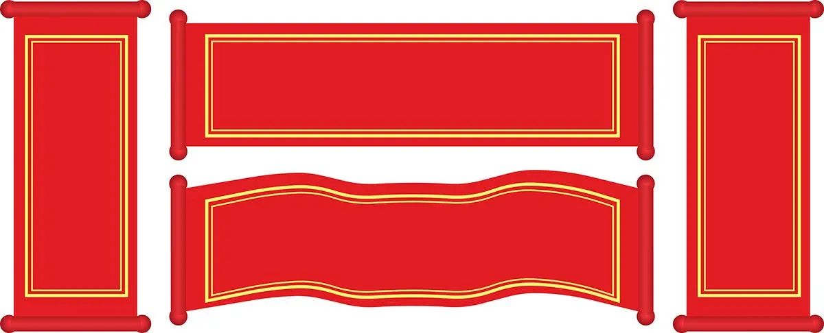 Câu Đối Tết Cuộn Đỏ EPS - Thiết Kế Đồ Họa Vector Chuyên Nghiệp